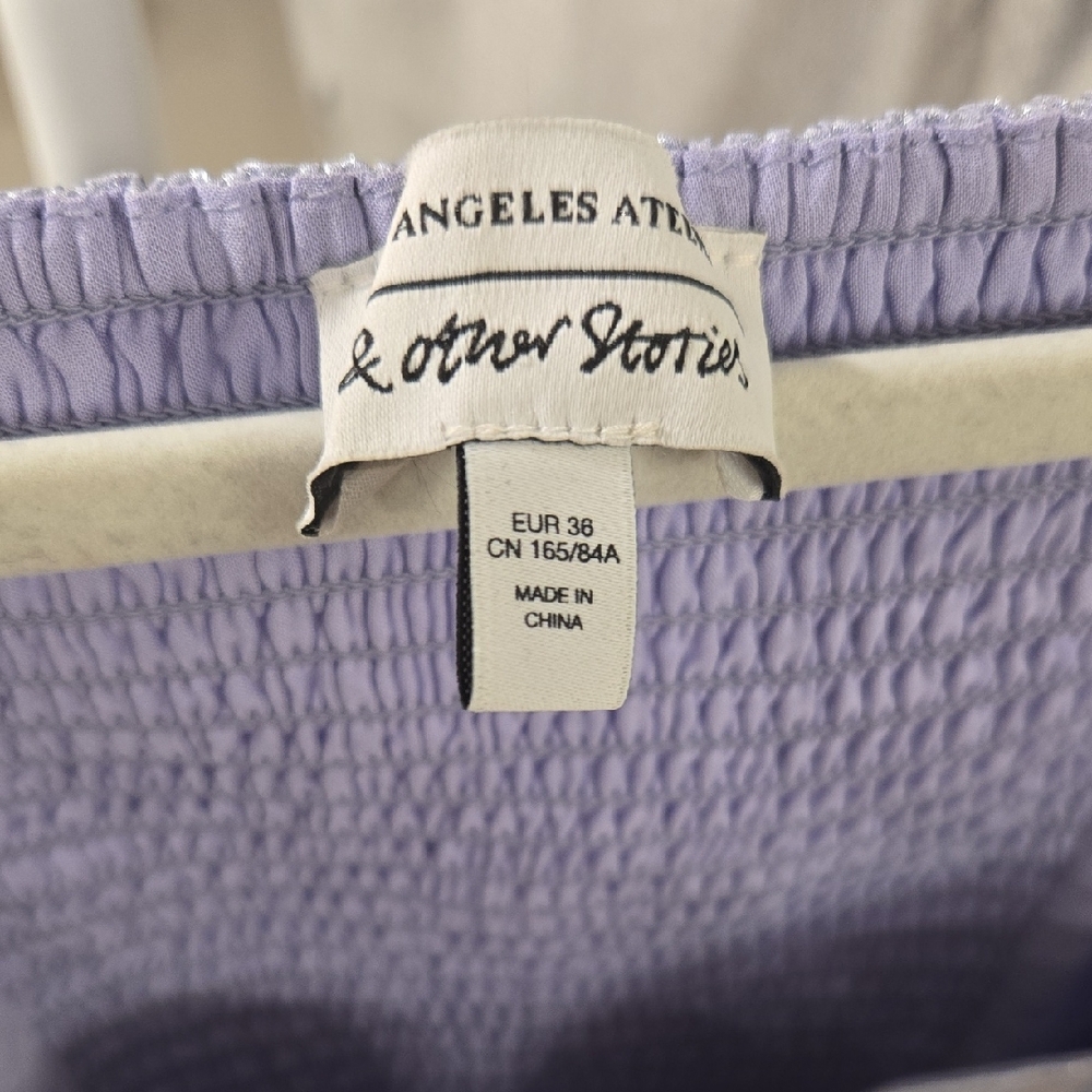 Purple Metalic Balloon Sleeve Top